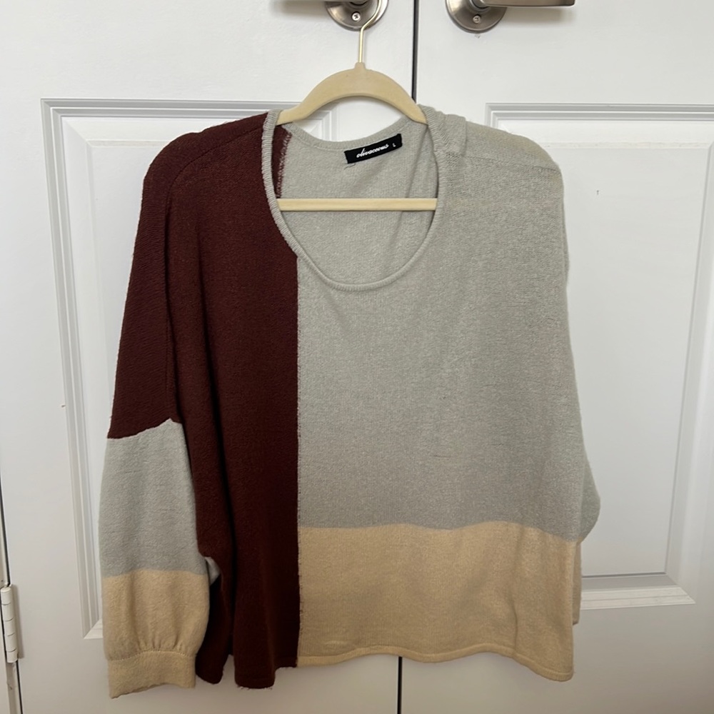 Cropped multi color sweater